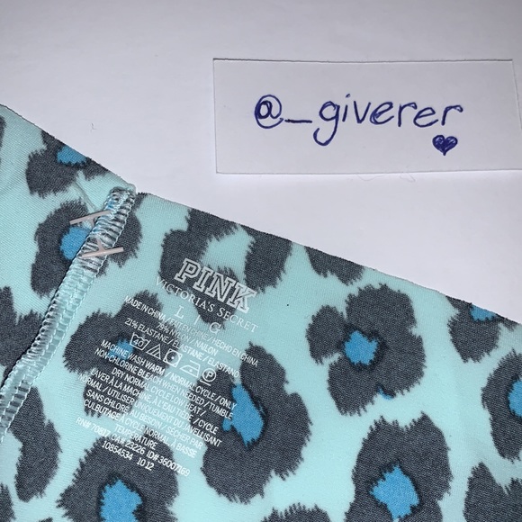 Seamless Blue Leopard Pink Thong Large Victoriaโs - Picture 8 of 15